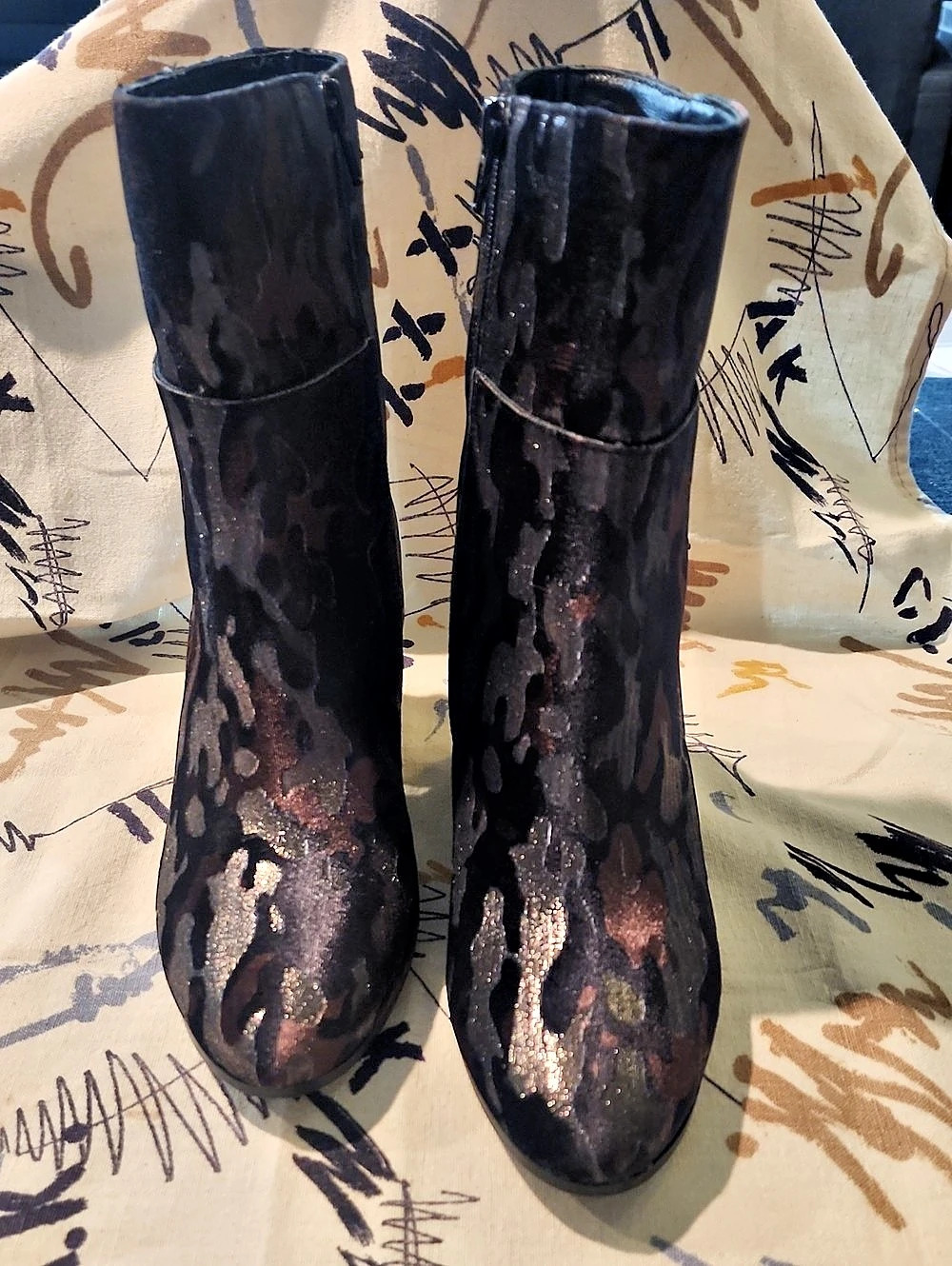 Summit by White Mountain Camouflage Heeled Ankle Boots